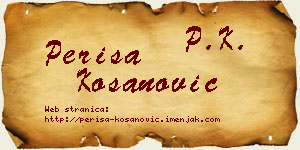 Periša Kosanović vizit kartica